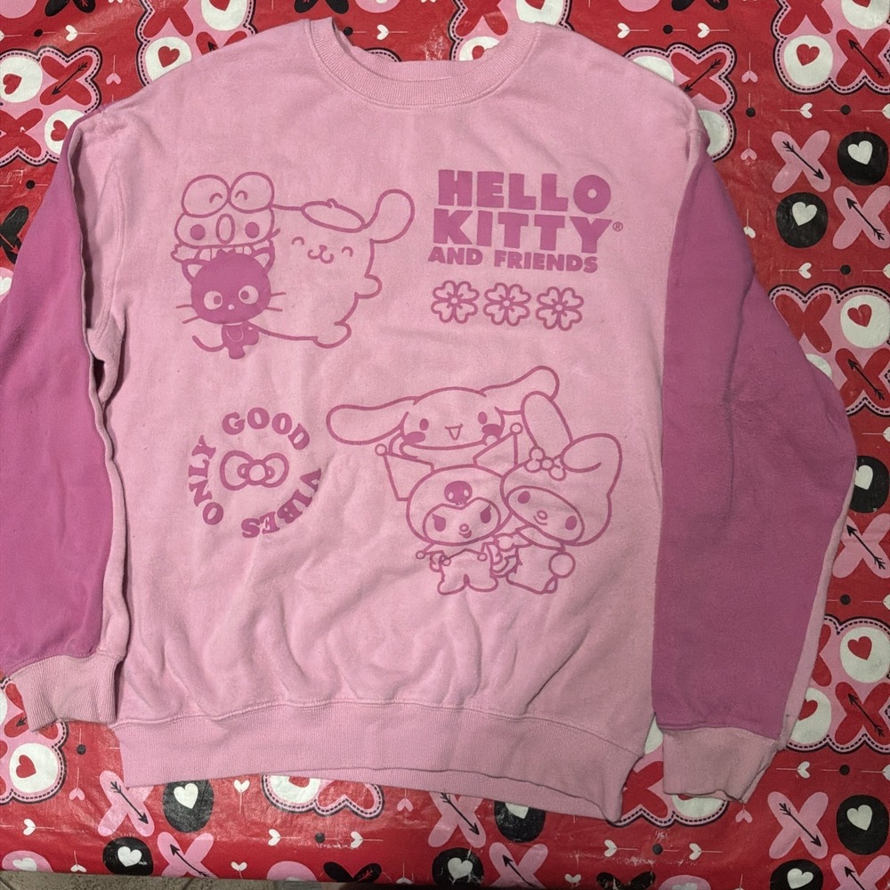 Hello Kitty and Friends by Sanrio Pullover Womens Small Hybrid Apparel Pink